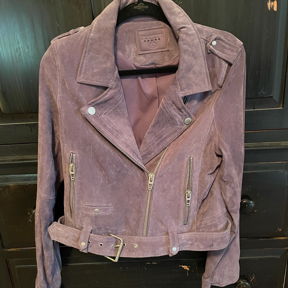 BLANKNYC purple leather jacket